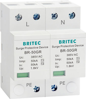 Dispositif de protection contre les surtensions BRITEC 50kA certifié TUV/CE/ROHS avec parafoudre à forme d'onde 10/350 SPD