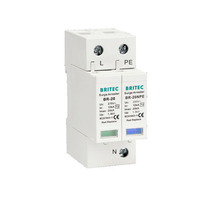 Type de phase de BR-20 1P+1 40kA Singel - intercepteur SPD de montée subite de dispositif de protection de 2 montées subites