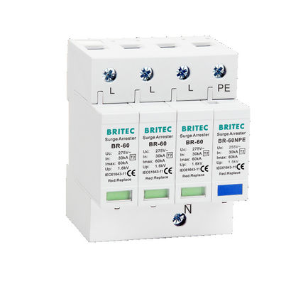 Type2 du parafoudre de dispositif de protection de montée subite de BR-60 3P SPD