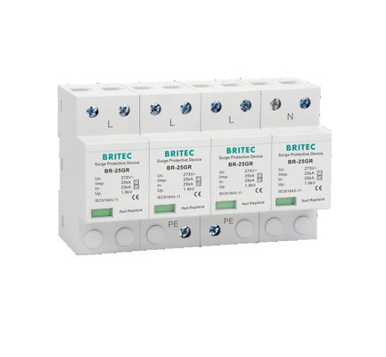 BR-25GR 4P Classe I Parafoudre parafoudre SPD type 1 4p AC parafoudre de surtension