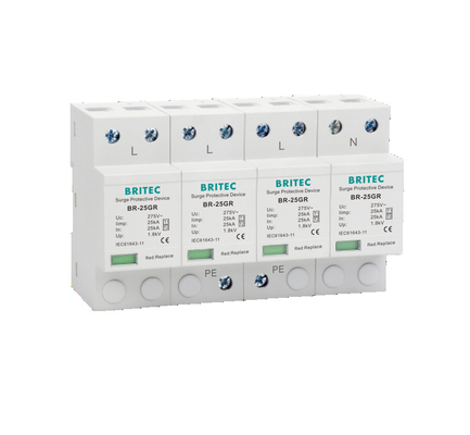 BR-25GR 4P Classe I Parafoudre parafoudre SPD type 1 4p AC parafoudre de surtension