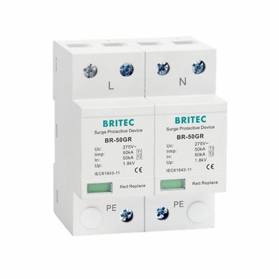 Resteur de surtension de classe I 10/350μs 50KA à phase unique 150V / 275V / 320V