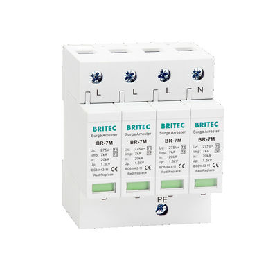 Dispositif de protection contre les surtensions BR-7M 4P 7ka T1+T2 Parafoudre SPD Dispositifs de protection contre les surtensions électronique protection contre les surtensions