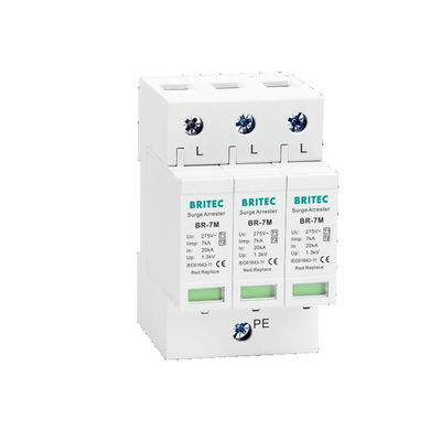 Dispositif de protection contre les surtensions BR-7M 4P 7ka T1+T2 Parafoudre SPD Dispositifs de protection contre les surtensions électronique protection contre les surtensions