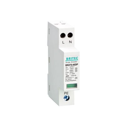 Type de dispositif de protection électrique de montée subite de BR-40DP 2P 3 protection contre la foudre de SPD 275V 40kA