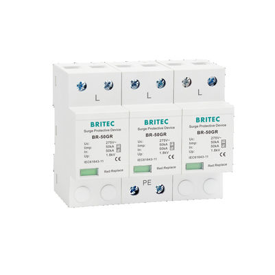 50kA Type 1 3P+N Dispositif de protection contre les surtensions SPD Arrestateur de foudre pour les applications industrielles