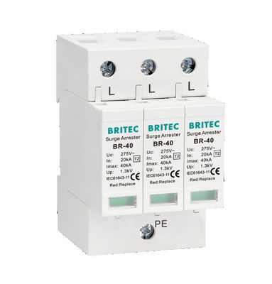 Dispositif de protection contre les surtensions BR-40 2P de classe II Spd 275v type 2 monophase 275v ac spd protecteur contre les surtensions éclair Varistor arrêt de surtensions