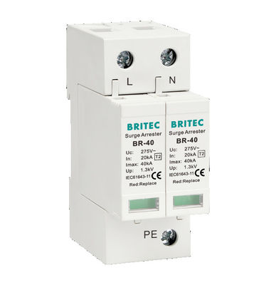 BR-40 4P 20kA - 200kA Dispositif de protection contre les surtensions Détecteurs de surtensions Spd Thunder Lightning 275v Protecteur contre les surtensions