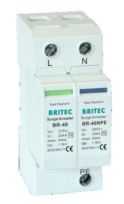 Intercepteur triphasé de protection contre la foudre du dispositif de protection de montée subite de BRITEC BR-40 4P SPD