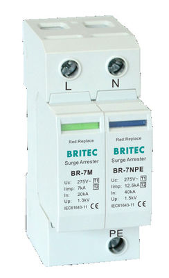 BR-7M 4P T1+T2 arrêt de surtension B+C Spd dispositif de protection contre les surtensions type1 spd