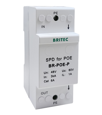 BR-POE-P 48V Protecteur contre les surtensions de données cat 6 POE Power Over Ethernet dispositif de protection contre les surtensions spd spd rj45 poe
