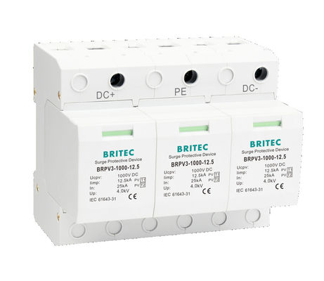 BRPV3-1000 Dispositif de protection contre les surtensions en courant continu avec tension maximale en courant continu de 1200 V, conception modulaire branchable, protection contre les surtensions en courant continu