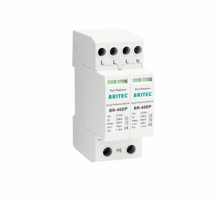 BR-40DP 2P 275v Dispositif de protection contre les surtensions (SPD) de type 3, SPD de type 2 et 3