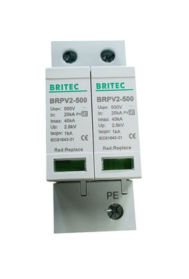 Parafoudre PV 600V Type 2 / Classe II avec matériau thermoplastique pour la protection contre la foudre