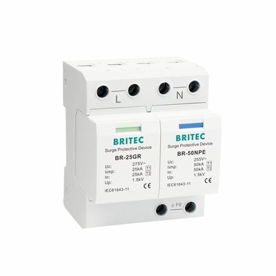 BR-25GR 3P+1 Type 1 Dispositif de protection contre les surtensions 3 phases de protection contre les surtensions de puissance SPD Thunder Arrester spark gap spd
