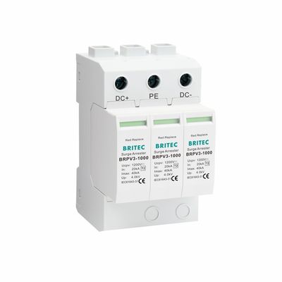 Dispositif de protection contre les surtensions CC modulaire enfichable BRPV3-1500 40kA Courant de décharge Tension de protection Dispositif de protection contre les surtensions CC