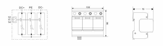 BRPV3-1500-12.5 DC SPD 12,5ka arrêt de surtension électrique 1500V protection contre les surtensions électriques