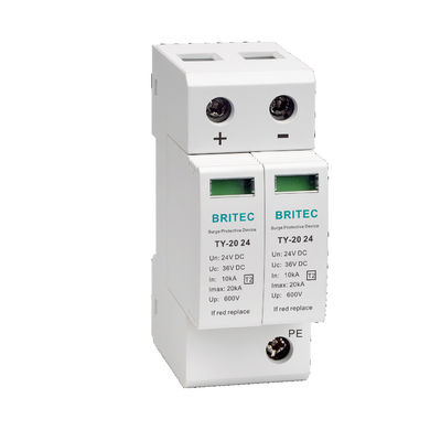 TY-40 24V 40KA Dispositif de protection contre les surtensions en courant continu avec matériau thermoplastique UL94-V0 pour les systèmes solaires