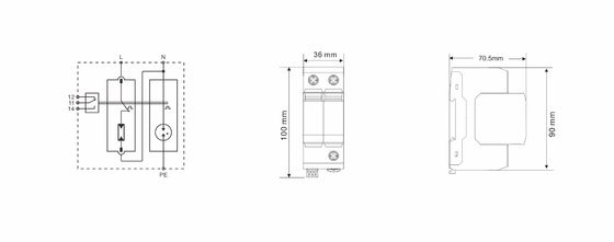 BR-25GS 1+1 Parafoudre T1 25ka Protection contre les surtensions de foudre Type éclateur