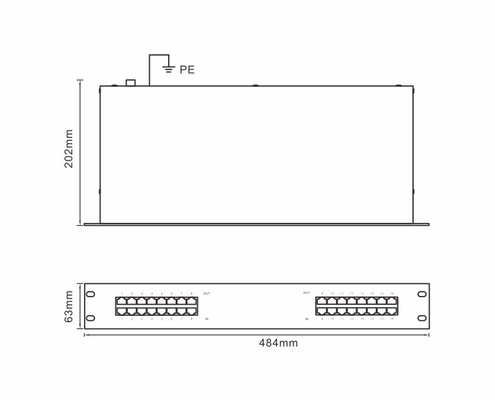 BRRJ45H-16R Signal Télécommunication Surge Arrester 1000M montage sur rack protection contre les surtensions Ethernet