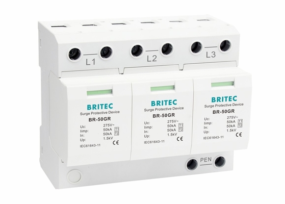 3 dispositifs de protection industriels de montée subite de Polonais 3 logo adapté aux besoins du client par tension de la phase 150