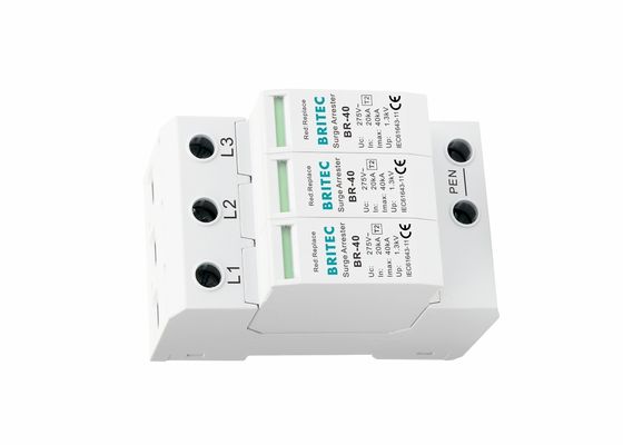IEC 61643 Classe II 3P Dispositif de protection contre les surtensions de type 2 SPD 40kA pour la protection contre la foudre