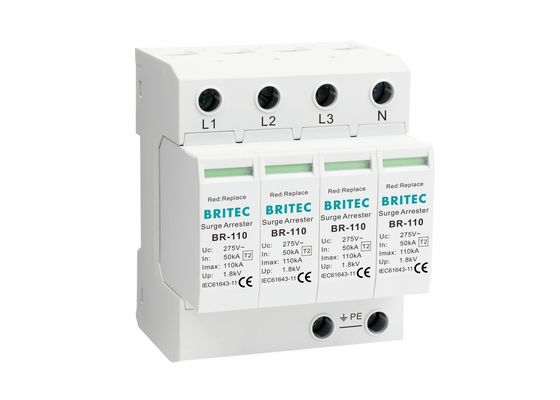 Parafoudre triphasé 110 kA de type 2, protecteur de surtension CA