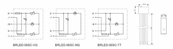 BRLED-06SC Dispositif de protection contre les surtensions à LED 6kA 275V