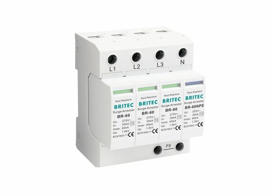 Appareil de protection contre les surtensions 275V 60KA de type 3+NPE pour la protection contre la foudre
