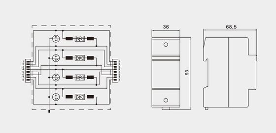BR-POE-M POE caméra Signal Surge Arrestor Réseau Surge Protector Rj45 protection contre les surtensions Poe éclairs Rj45 protection contre les éclairs Cat6 ligne protège contre les surtensions / LAN / compact / RJ45