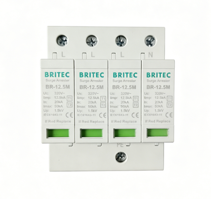BR-12.5M 320 4P spd t1 parafoudre type 1 2 spd 12.5ka parafoudre enfichable
