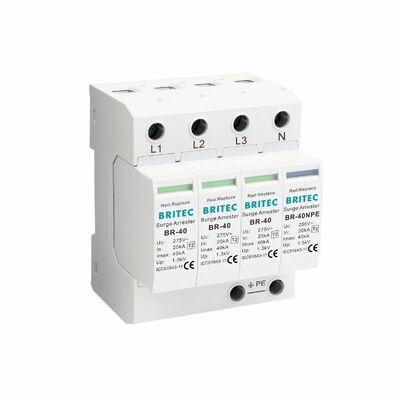 Para-raios BR-40 275 6+1 Type 2 275V rail DIN parafoudre 3 phases SPD