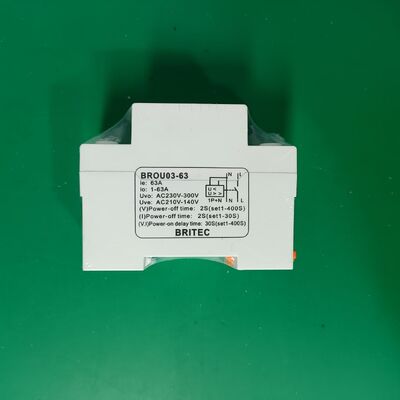 BROU03-63 63A Rated Working Current Over Voltage Protective Device AC 220V40A 63A 230V Digital Current Voltage Protector Din Rail Adjustable Over and Under Voltage Protector