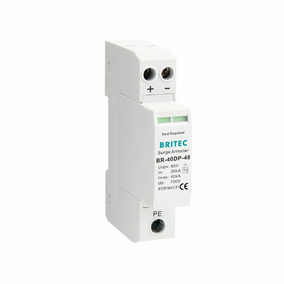 Dispositif de protection contre les surtensions BR-40DP 48 de type 2 DC 48V SPD 40kA avec boîtier thermoplastique UL94-V0