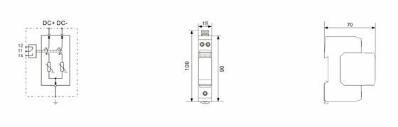 Dispositif de protection contre les surtensions BR-40DP 48 de type 2 DC 48V SPD 40kA avec boîtier thermoplastique UL94-V0