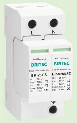25kA Type 1+2 Surge Arrester with DIN Rail 35mm Mounting for Reliable Surge Protection Device
