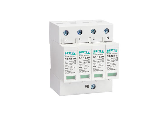 Dispositif de protection contre les surtensions de classe I + II 4P