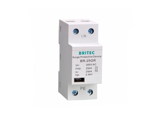 Dispositif de protection contre les surtensions 25 kA 385 V SPD avec montage sur rail Din pour systèmes d'alimentation électrique