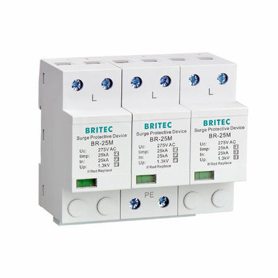 BR-25M 4P 25kA Surge Arrester Type 1 Thunder Arrester SPD Classe 1 surge arrêtant électrique