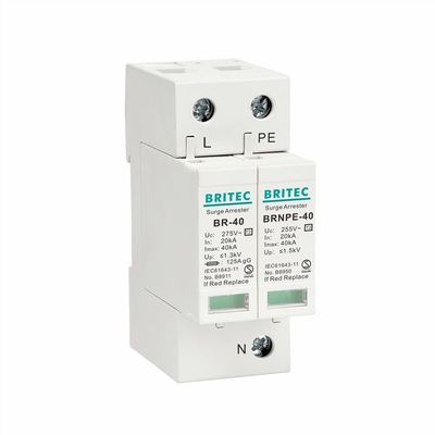 Type de phase de BR-40 1P+1 40kA Singel - dispositif de protection de 2 montées subites pour l'intercepteur SPD de montée subite de matériel électrique
