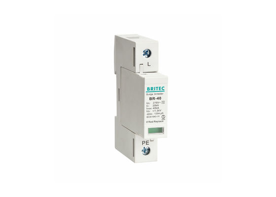 Système électrique IEC61643 d'anti foudre de rail de vacarme de parafoudre de SPD 40kA 1P