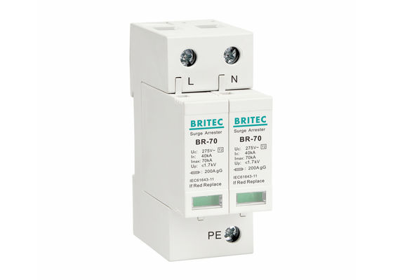 Dispositif de protection contre les surtensions de type 2 70kA DIN Rail Mountable Surge Arrester Conforme à la norme IEC 61643-11