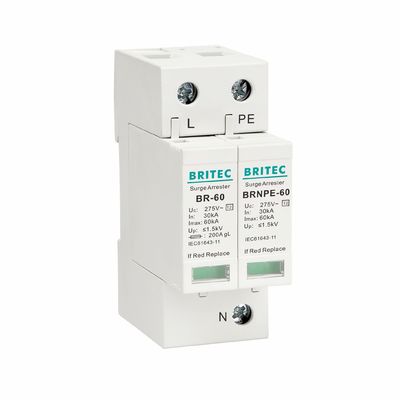 BR275-60 2P 2P ac SPD 60kA 2P Parasurtenseur monophasé (SPD) Parafoudre Protection contre les surtensions