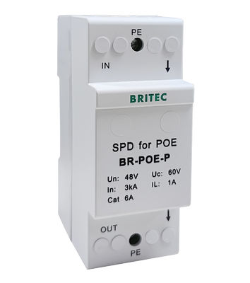 BR-POE-P 48V Protecteur contre les surtensions de données cat 6 POE Power Over Ethernet dispositif de protection contre les surtensions spd spd rj45 poe