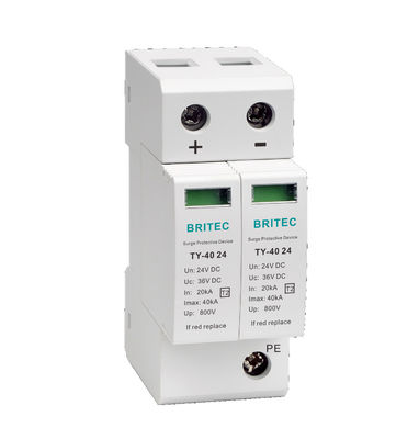 TY-40 24 24v Dispositif de protection contre les surtensions solaires Dc Spd Type 2 Type 2 Suppresseur de surtensions Dispositif de protection contre les surtensions