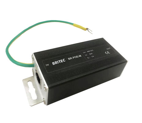 BR-POE-M POE caméra Signal Surge Arrestor Réseau Surge Protector Rj45 protection contre les surtensions Poe éclairs Rj45 protection contre les éclairs Cat6 ligne protège contre les surtensions / LAN / compact / RJ45