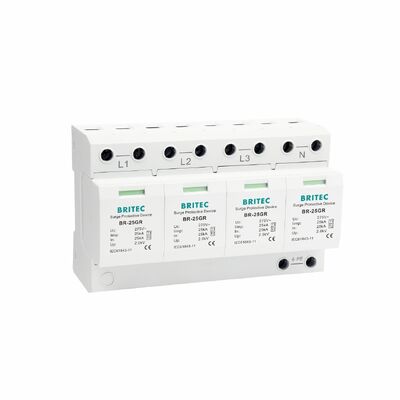 Protègeur anti-surtension SPD de type 1 de classe B 25KA 4P pour les systèmes électriques industriels et commerciaux