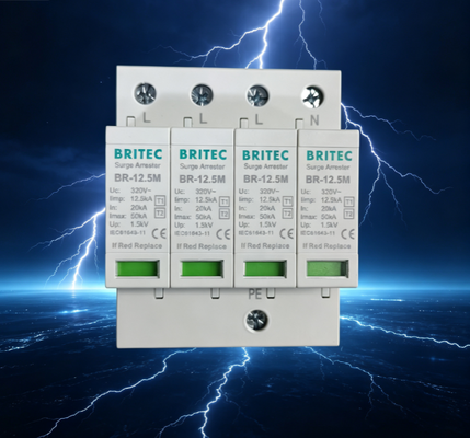 Dispositif de protection contre les surtensions de 25 kA T1+T2 avec monture DIN pour protection électrique industrielle