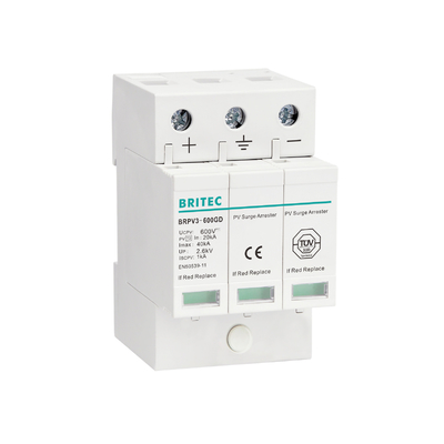 BRPV3-1000 1000V 40kA 3P DC Dispositif de protection contre les surtensions photovoltaïques solaires Arrestateur de surtensions Suppresseur de foudre Arrestateur de surtensions solaires